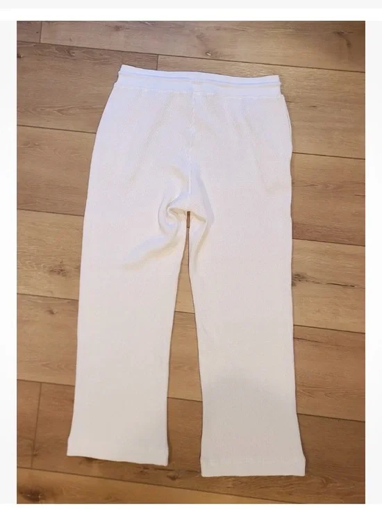 AYR High Waffle Cone Peruvian Pima Cotton Ivory Lounge Pants Size L - Picture 5 of 7